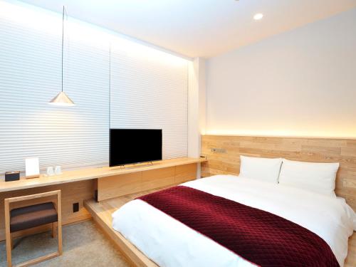 Телевизор и/или развлекательный центр в hotel androoms Osaka Hommachi