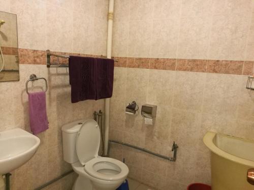 a bathroom with a toilet and a sink at Vistana Residence, Bayan Lepas Penang in Bayan Lepas