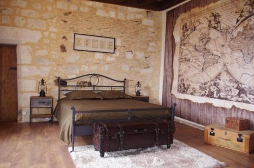 Krevet ili kreveti u jedinici u objektu Château de Bouniagues