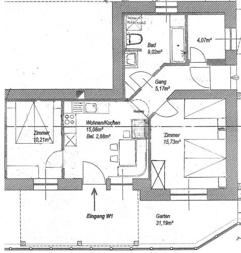 Půdorys ubytování Appartements Sonngarten