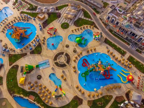 an overhead view of an amusement park with a pool at Pickalbatros Aqua Park Sharm El Sheikh in Sharm El Sheikh