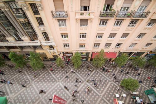 an aerial view of a city street with buildings at Petit Palace Puerta del Sol in Madrid