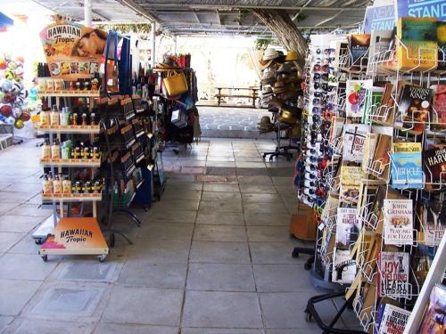 a store with a lot of items on display at Hotel Delfini in Mylopotas