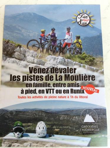 a flyer for a mountain biking event with people on bikes at Le Cytise in Caille
