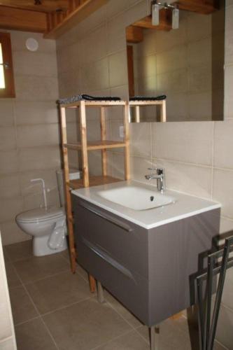 a bathroom with a sink and a toilet at Le Cytise in Caille