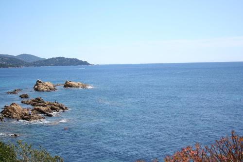a large body of water with rocks in it at Hotel La Cigale in La Croix-Valmer
