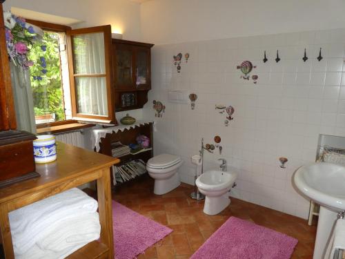 a bathroom with a toilet and a sink at Podere Sionne in Chiusi