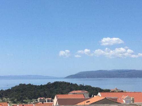 a view of a large body of water with houses at Summer Apartment in Makarska