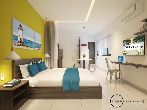 ORIENT HOUSE apt, kitchenette, TV cable,wifi free, My Khe beach, Danang - Housity