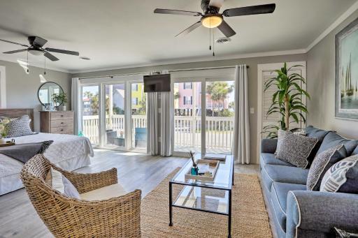 Walk to Surfside Beach Studio with Covered Balcony - Housity