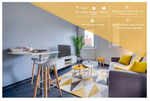 Le Funky - 5' centre ville - Entrée autonome - Bein - Shopping - Wifi - Netflix - Nigloland - Housity
