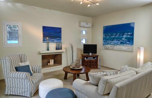 Villa Ouranos our dream in blue and cream with seaview and pool - Housity