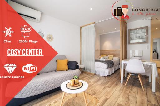 Cosy Center - Rue d'antibes - 200m plage- Clim - wifi - Unique - Housity