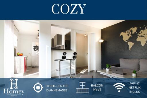 HOMEY COZY - New / Centre / Balcon privé / Proche Geneve - Housity