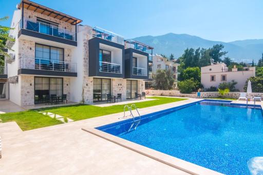 Stone House Aparts 1 plus 1 mit zwei Balkone und Poolblick Kalkan No 4 - Housity