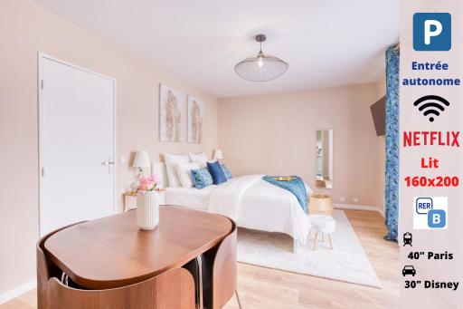 Studio Hôtel - Lit King Size - Parking - Wifi - Proche CDG - Housity