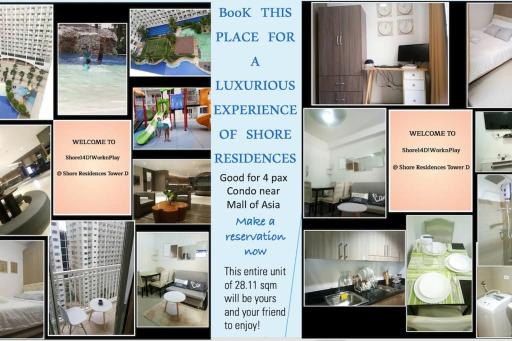 Shore Residences 1BR Balcony, 3beds with massager and Prime Video - Hizvo