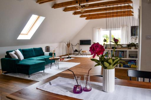 Loft vpodhuri Krušných hor s terasou a vířivkou - Housity