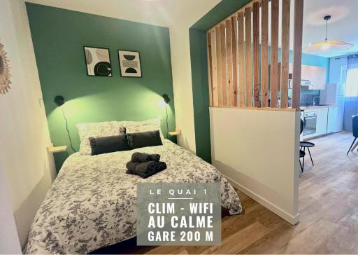 LE QUAI 1 - Spacieux Studio NEUF CALME - CLIM - WiFi - Gare à 200m - Housity