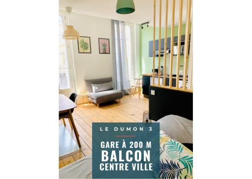 LE DUMON 3 - Studio NEUF LUMINEUX - Balcon - WiFi - Gare 200m - Housity