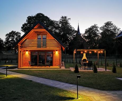 Sauna balia - Nowa Osada Domki przy plaży - całoroczne domki na Mazurach - Housity