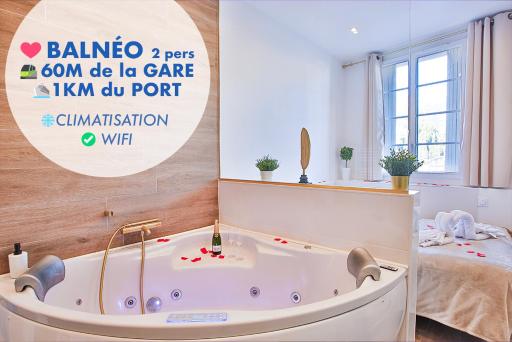 Escapade en Amoureux T2 luxueux, Love Room avec balnéo, 60m gare - hypercentre - La Porte Bleue 4 - Housity