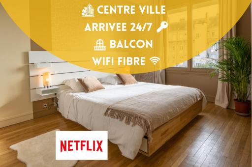 Tours Centre - Proche Gare - Parking Vélo - Balcon - Arrivée autonome - Housity
