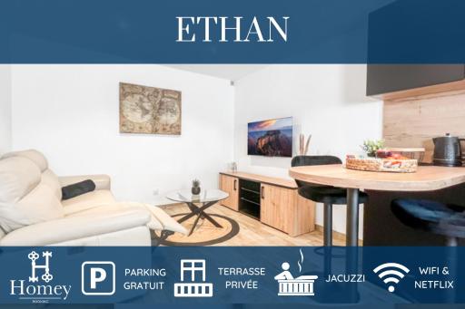 HOMEY ETHAN - Free Parking - Terrasse privée - Wifi et Netflix - Jacuzzi - Housity