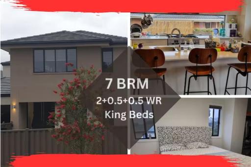King beds-7BRM,11beds-close to Punthill Knox apartments hotel-New built for big groups - Housity