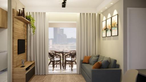 Apartamento 1604 no Bosque com um quarto sala cozinha completa e uma vaga de garagem - Housity