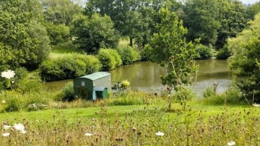 Snug & Secluded Lakeside Shepherds Hut 'Carp' - Housity