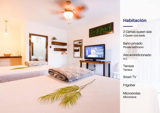 Habitación doble playa bonita-calle 13-bar. wow - Housity