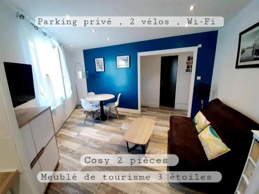 Cosy T2, Meublé de tourisme 3 étoiles, Parking fermé , 2Vélos, Wi-Fi - Housity
