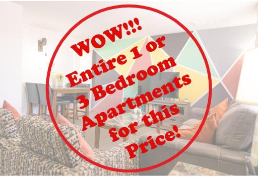 1 or 3 Bedroom Apartment with Full Kitchen - Housity