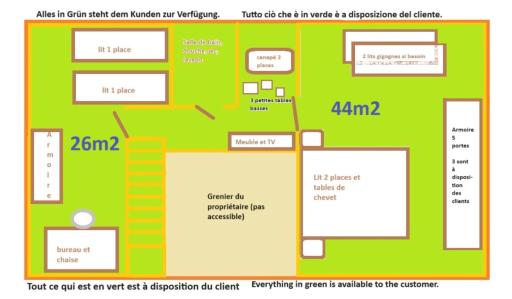 BnB LES OISEAUX, chez Lidia, 26m2 à 44m2, 2ème étage - Housity