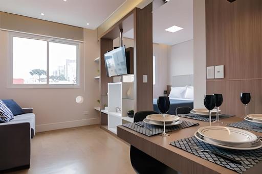 Studio prox shopping Curitiba Wifi, TV a Cabo e ar by UROOMS - Housity