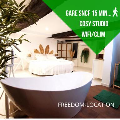 Studio équipé avec Lit rond / baignoire ilot / Table massage Aux Arcs - Housity