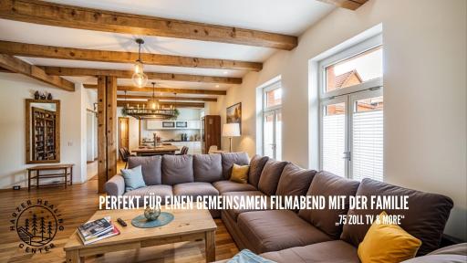 HARZER HEALING CENTER 2024 Gemütliche Landhauswohnung mit Fussbodenheizung,XXL Kochinsel,XXL Regenduschen,Modern,Hochwertig,Persönlich,Vollausgestattet - Housity