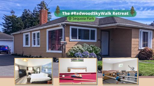 Private Home - #RedwoodSkyWalkRetreat - 5BD, Pro Pool Table, BBQ, Foosball, Darts, Fireplace, Movie Projector, Stereo, Cotton Bedding - Housity