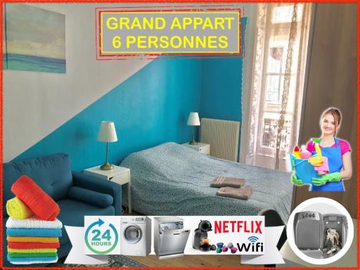 020 CHIC & COSY GRAND APPART 57m2 HYPERCENTRE WIFI SMART TV NETFLIX - Housity