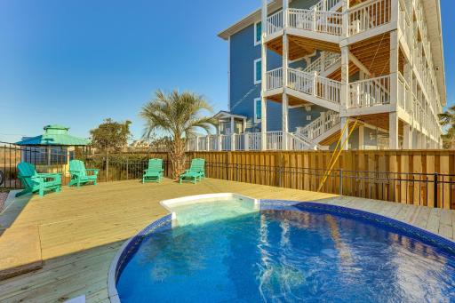Chic Surf City Retreat with Pool Less Than 1 Block to Beach! - Housity