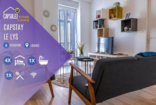 Résidence SERENITY--BAGAGERIE--JARDIN PRIVE avec AIRE DE JEUX-BARBECUE-ESPACE PIC NIC--PROCHE SANCTUAIRE-HYPER CENTRE--WIFI--avec vue imprenable sur le CHATEAU de LOURDES - Housity