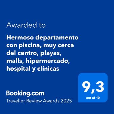 Hermoso departamento con piscina, muy cerca del centro, playas, malls, hipermercado, hospital y clínicas - Housity