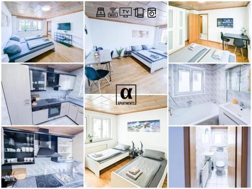 ALFA Stuttgart 3 Zimmer 6 Betten Apartment Zuffenhausen Porsche Bosch BZ WLAN EBK WM - Housity