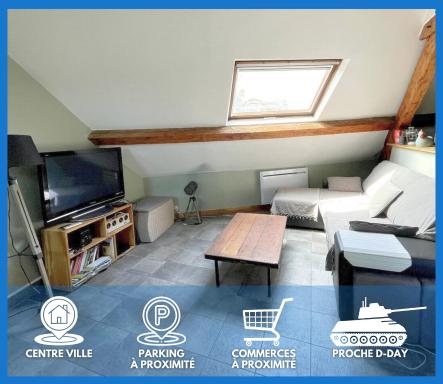 Les combles de l Aure Grand studio cosy confortable classé 3 étoiles centre Bayeux 2 mn à pied cathédrale proche plages du débarquement - Housity