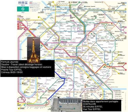 Eiffel Citea Access dayroom Espace Paris sans nuitée et Chambre partagée Chatillon nuitée -- Repos journée ou Espace Travail 8-19h Proche Tour Eiffel ou Usage bureau à l'heure en journée -- Nuitée Chatillon Avenue Paris - Housity