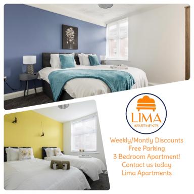 Lima Apartments Ltd-4 Beds-Large property -Long Stay Deal-Business-Parking - Housity