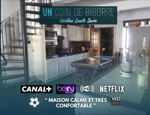 Logements Un Coin de Bigorre - La Pyrénéenne - 130m2 - Canal plus, Netflix, Rmc Sport - Wifi fibre - Village campagne - Housity