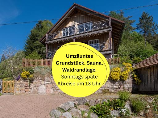Holzhaus Enzklösterle am Wald: Sauna | eingezäunt - Housity