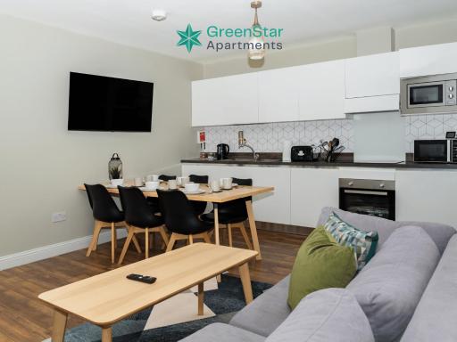 GreenStar Apartments - Walk into City Centre - Fully Equipped 1 Bedroom Sleeps 2 - 2 Bedroom Sleeps 4 and 3 Bedroom Sleeps 6 - Individual Flats - Click for options - Short & Mid Term Stays Welcome - Contact Us at GreenStar Apartments - Housity